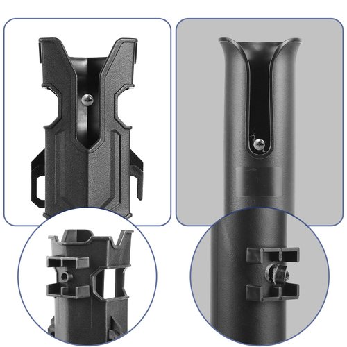 6 Pcs Mecha Boats Fishing Rod Holders,Wall Mounted Fishing Rod Holder Bracket Tube for Kayak with Screws,Ball Bungee Cords,Fishing Rod Storage Tubes for Boats,Cooler,Kayak,Crate,Garage,Trailer,Truck