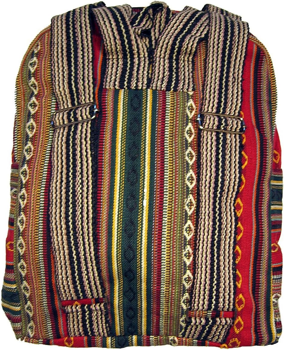 Original Collections Unisex Tribal Red Woven Cotton Ethnic Hippie Backpack or Daypack One_Size