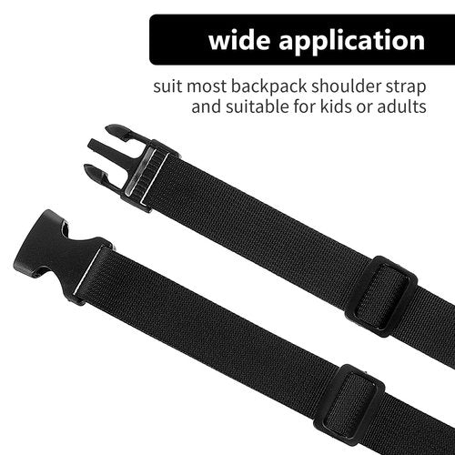 Ymapinc 2Pcs Adjustable Backpack Chest Strap Replacement Chest Strap Waist Strap Sternum Strap Chest Harness Secures Chest Belt with Snap Buckles for Fabric Backpack Straps,Black