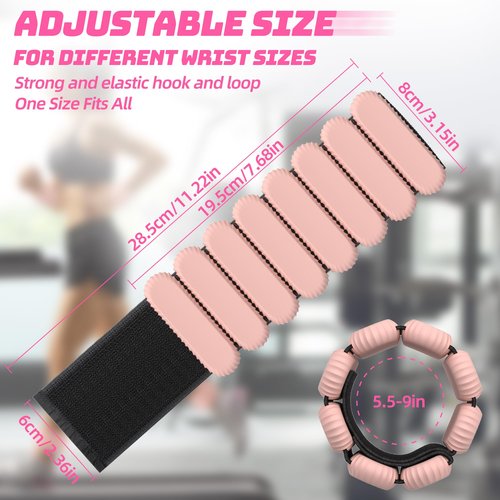 HEYZONE Ankle Weights for Women,Adjustable Ankle and Wrist Weights for Women 2 Lbs Set of 2 (1 Lb Each),Wearable Wrist Leg Arm Weights for Walking Yoga Pilate Barre Gym,Flesh Pink