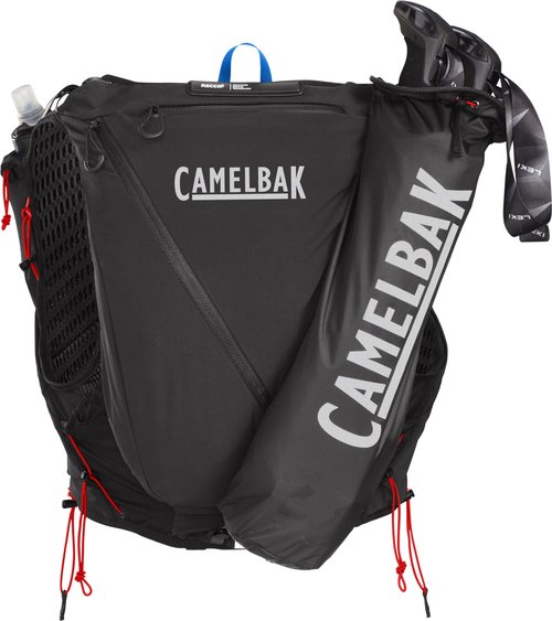 CamelBak Apex Pro Run Endrance Racing Vest with RECCO Technology - Soft Flask Hydration and Trekking Pole Quiver - Black, X-Small