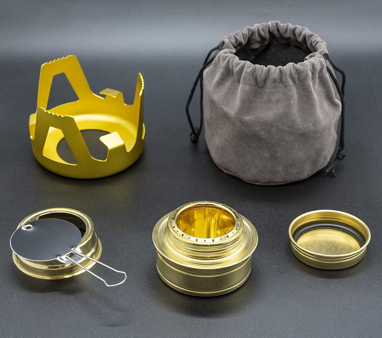 Outdoor Mini Portable Alcohol Stove Burner for Backpacking Hiking Camping Survival - Gray