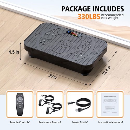 Vibration Plate Exercise Machine, OVANZA Whole Body Vibration Plate for Lymphatic Drainage, Burns Fat, Helps Toning, Weight Loss Shaping Wellness for Home Training Equipment
