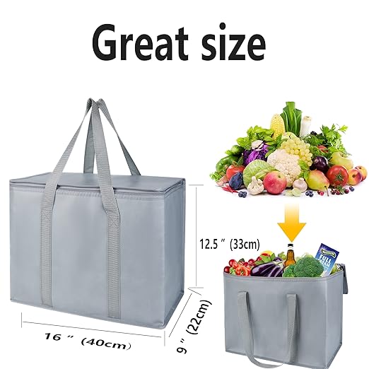 2 pk Insulated Car Organizer - Collapsible, Multi-Compartment Automotive SUV Trunk Organizer for Storage w/Adjustable Straps - Truck & Car Accessories for Women and Men Grey, gyay