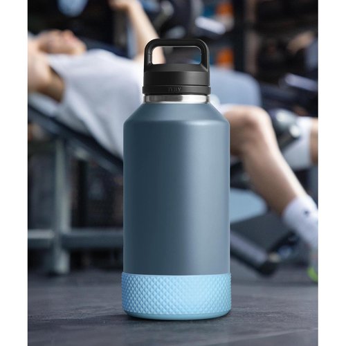 Diumepo Silicone Boot for Hydroflask 64 oz Water Bottle, Silicone Flex Boot Compatible with Hydro Flask,Iron Flask, Thermoflask, Yeti 64 oz，Anti-Slip Protective Bottom Sleeve Cover(Black)