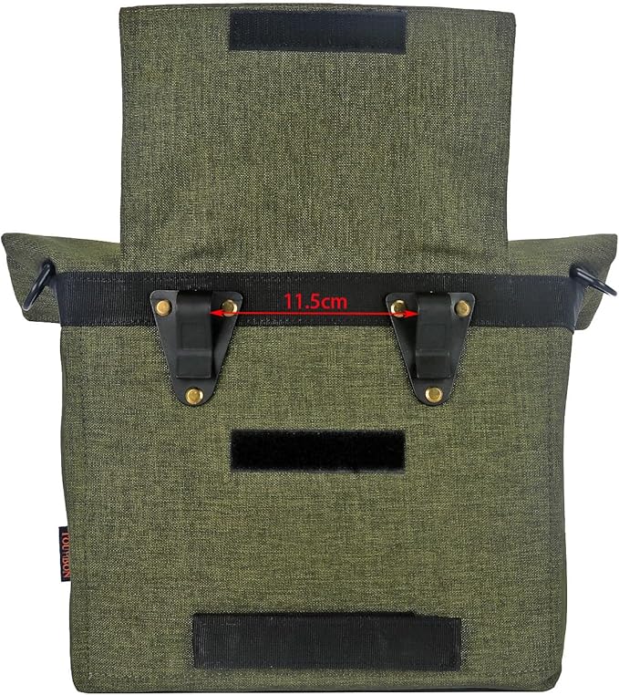 TOURBON Nylon Double Pannier Shoulder Bags Bicycle Rear Rack Trunk Motorcycle Tail Seat Bag - Green