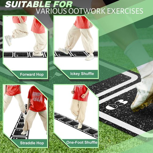 WinnerWhy Rubber Agility Ladder 15 ft Non-Slip Rubber Speed Agility Training Ladder for Soccer Football Footwork Training Equipment for Fitness Boxing Sports Quick Exercise Gym Workout