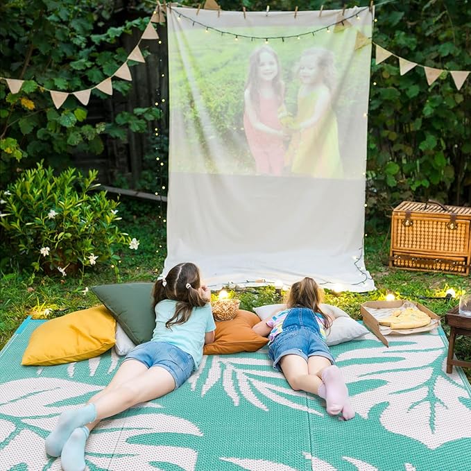 Outdoor Rugs Patio Camping Waterproof - 5x8 Plastic Straw Patio Rug Portable for Campers, Outside RVs Mat, Outdoor Area Carpet for Patios Clearance, Backyard Porch, Balcony, Picnic