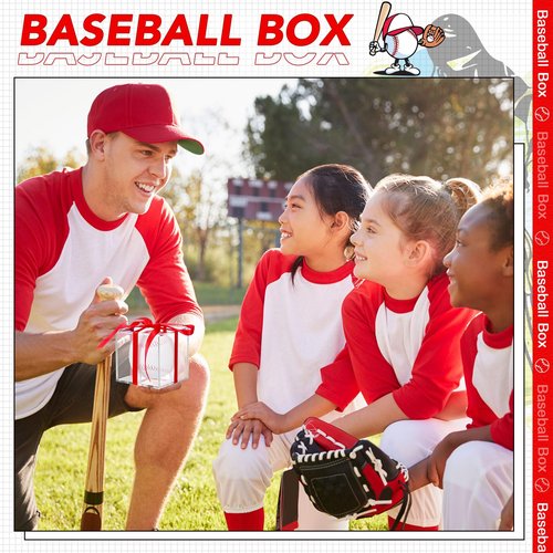 Mudder 2 Pack Acrylic Baseball Holder Case UV Protected Display Stands Clear Baseball Cube Holders Memorabilia Autograph Box