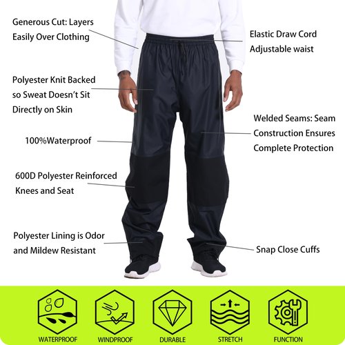 NAVIS MARINE Durable Men's Waterproof Sailing Jacket : Lightweight, Breathable,Reflective Outdoor Gear for Hiking and Fishing(Carbon XXX-Large)