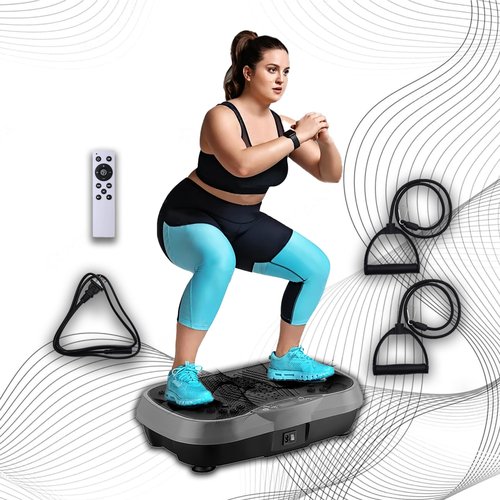 WANKO Vibration Plate Exercise Machine - Shake Plate Vibration Platform with 2 Pull Ropes - Lymphatic Drainage Machine for Shaping, Wellness, Recovery, and Weight Loss for Men and Women (Silver)