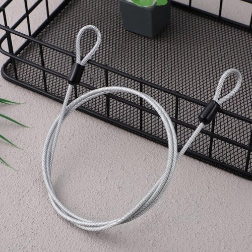 Stainless Steel Lock Cable with Loops Versatile Luggage Gate Lock Coated Wire for Strollers Bicycles for Outdoor Use