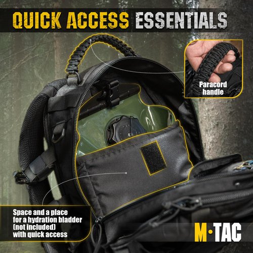 M-Tac Military Backpack for Men and Women - Large 25L Hiking MOLLE Backpack for Travel and Survival - Black Rucksack - Hiking (new)