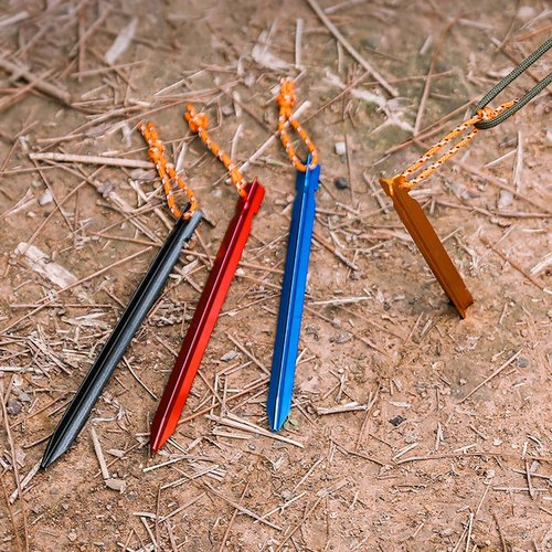 CTROPDA 15Pack Tent Stakes, 7075 Aluminum Tent Stakes with Pull Rope, Lightweight Tent Pegs for Backpacking, Durable Camping Tent Accessories, Black…