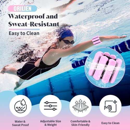 Wrist & Ankle Weights for Women Men, Adjustable Wrist Weighted Bracelet for Home Gym Workout, Walking, Running, Travel, Pilate, Yoga, Exercise,Strength Training. Set of 2 (1Lb Each) (Pink) (pink)
