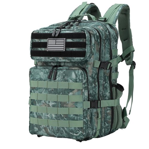 BAIXINGBAGS 45L Large Travel backpack for men Military Backpack with DIY System for Travel, gym,camo backpack,Work,Camping,Hunting,Hiking,Sports,Tactical