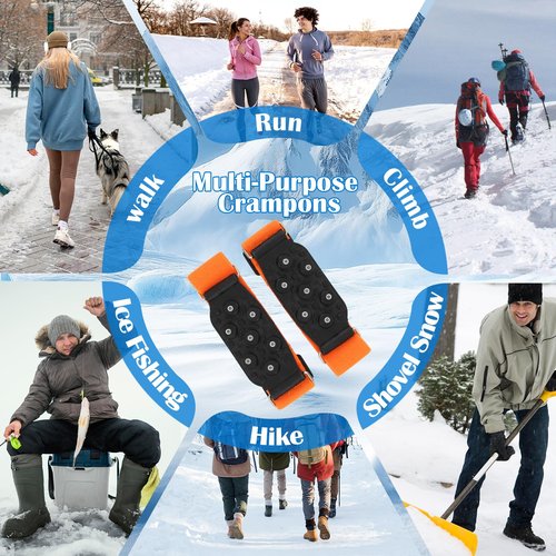 UNITACKLE Mid-Sole Ice Cleats for Walking on Snow and Ice, Non Slip Ice Cleats Snow Traction Cleats Crampon, Ice Snow Grippers Spikes for Shoes and Boots