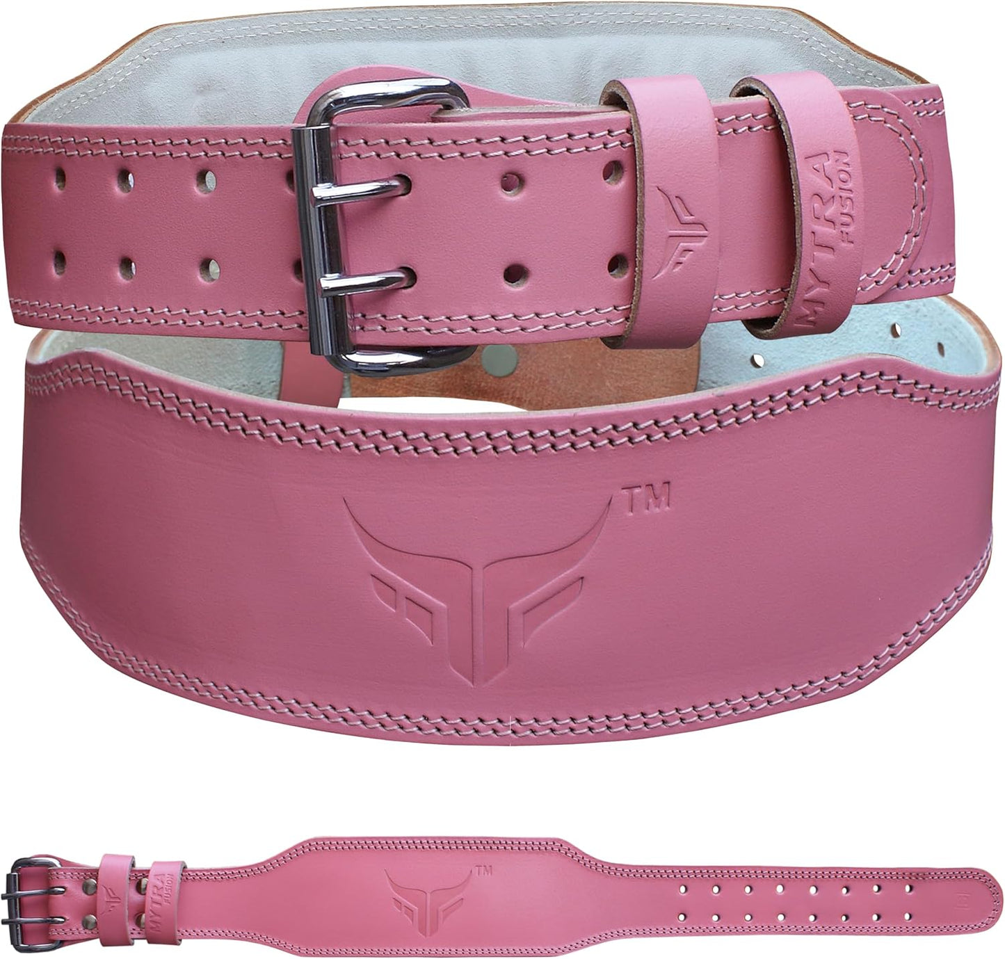 Mytra Fusion Weight Lifting Belt Women Gym Belt 7MM Thick and 4" wide 100% Real Leather Lifting Belts for Women, Ladies weightlifting belt Powerlifting Bodybuilding and Workout belt