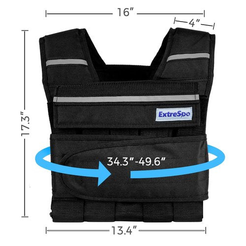 ExtreSpo Adjustable Weighted Vest for Men Women, 40lb Rucking Weight Vests Adjustable for Running, Training Workout, Jogging, Walking