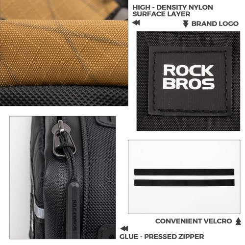 ROCKBROS Bike Frame Pouch Triangle Bike Pouch - Waterproof Small Bicycle Accessories for Boys Girls Men Women, Universally Compatible with Road Bikes, Brompton Bikes, Folding Bikes and Kids' Bikes