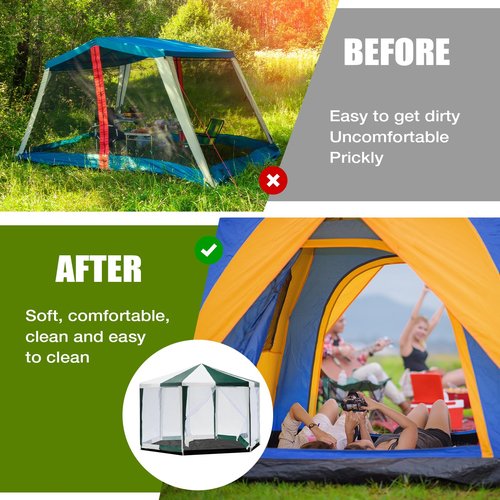 Tinideya 12.5 ft Removable Tent Footprint Mat Tarp Waterproof Camping Tent Tarp Floor for Pop Up Screen Tent, Gazebo, Hiking, Backpacking, Hammock, Beach Accessory