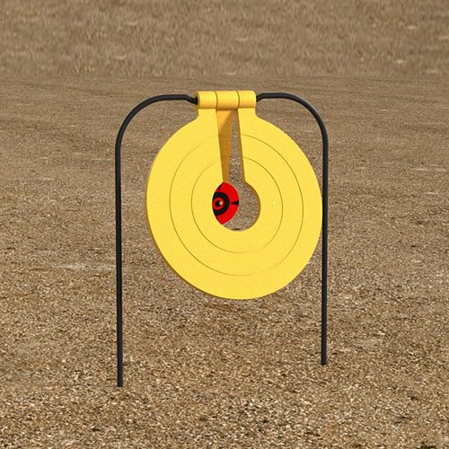 Atflbox Two in One Self-Healing Resetting Target, 8 Inch Gong High Caliber Spinner Target, Shooting Targets for Rifle, Pistol, Airgun, Handgun (Yellow)