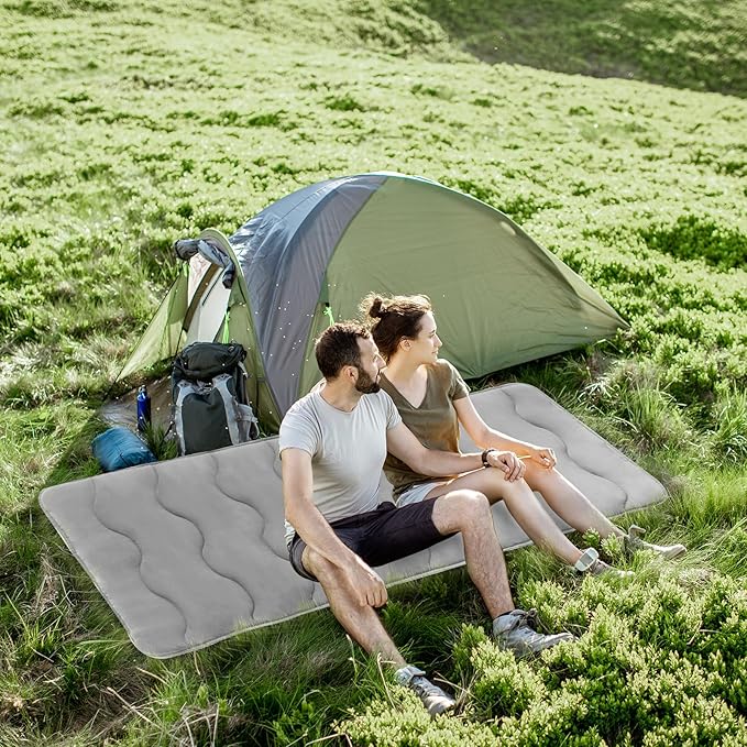 Cot Mattress Pad, 30"x75" Quilted Foam Camping Cot Mattress Topper with Anti-Slip Bottom, Breathable & Comfortable Cot Pads for Camping/Rv Bunk/Narrow Twin Beds, Sleeping Cot Mattress Pad Only