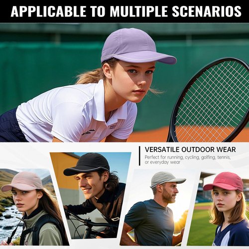 CLAPE Quick Dry Running Hat, Cooling Breathable UPF50+ Sun Protection Baseball Cap Reflective Unstructured Outdoor Sport Cap