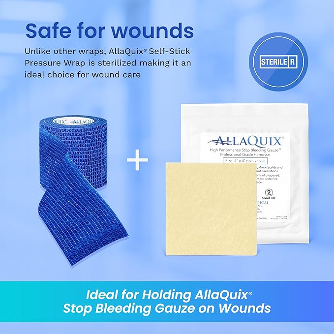 Stop Bleeding Quick Kit - First-aid with AllaQuix Stop Bleeding Gauze (Blood clotting Bandage) (Ultimate)