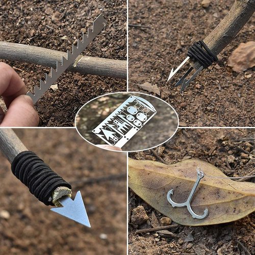 SooGree Survival Cards, Multitool Camping Tool EDC Kit for Outdoor Hiking, Fishing, Hunting, Wilderness Survival, Wallet Emergency Gear(3 PCS)