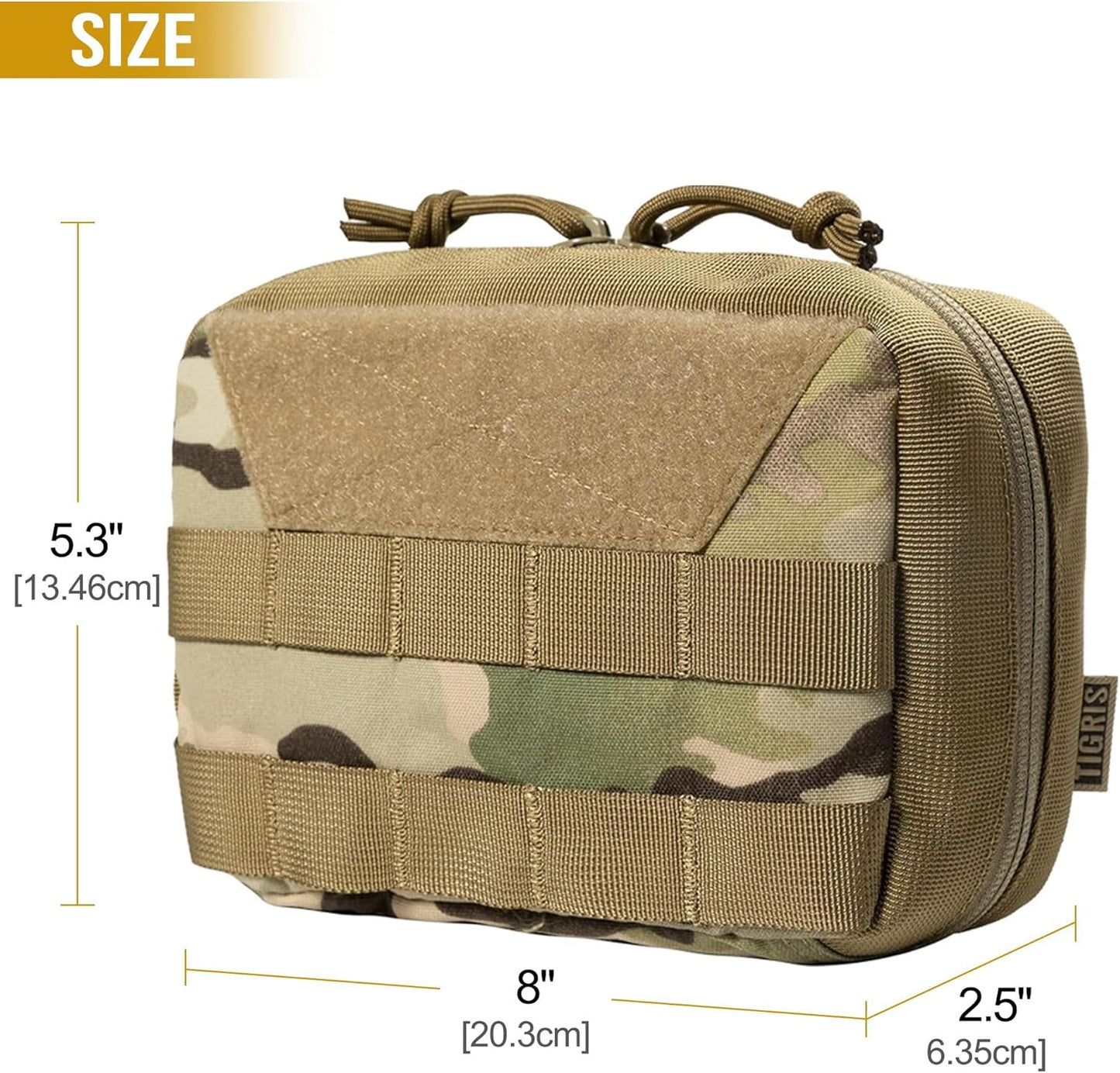 OneTigris Tactical Molle Pouches,Large Admin Pouch Utility Tool Pouch, Multi-Purpose Molle Accessories Waist Belt Pouch Bag 8" x 5" x 2.5"