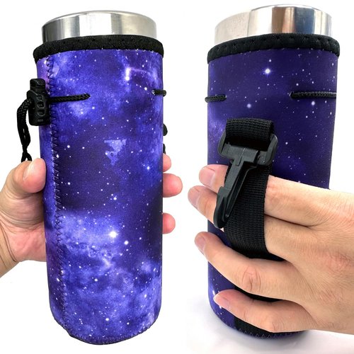 CHJCKOO Neoprene Sleeve, Portable Insulator Bottle Cover with Drawstring for 18-20 Oz Water Bottle (Purple)