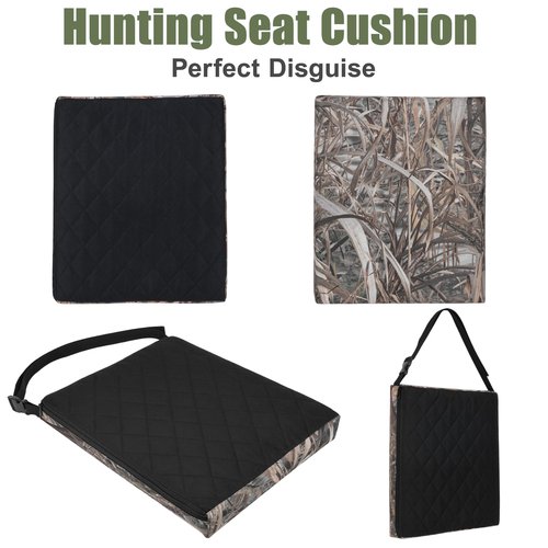 URMONA 1PCS Portable Hunting Seat Cushion, 16.5 x 14.1 x2.3in Thickening Lightweight Outdoor Cushion, Waterproof Sponge Dirty Proof Pad for Hunting, Camping, Stadium, Outdoor Sports(Reed Camouflage)