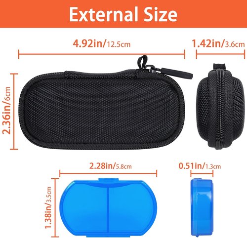 Hard Storge Case Replacement for AliveCor Kardia Mobile ECG Monitor Device 6/1L /SHANREN Heart Rate Monitors with Pill Organizer by Aenllosi