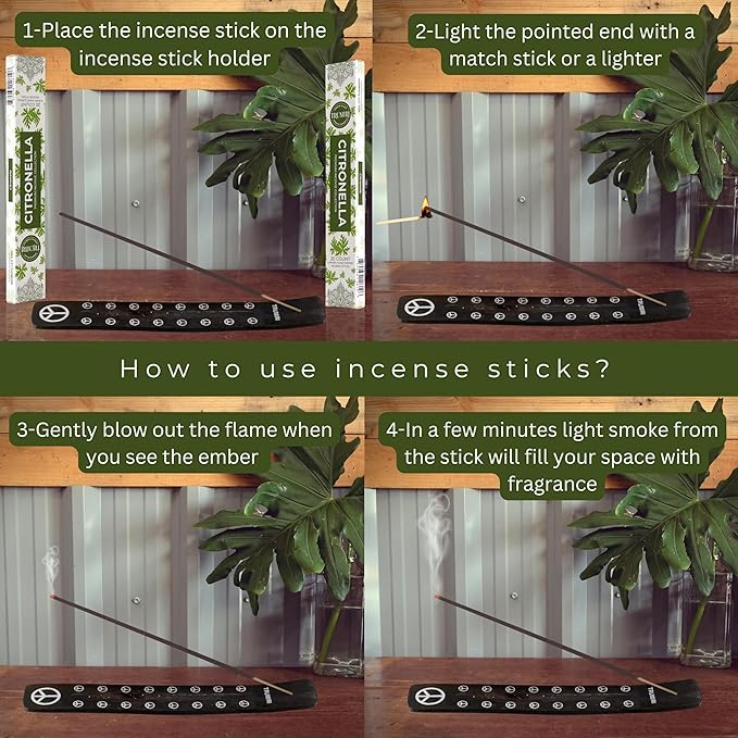 Citronella Incense Sticks for Outdoor Camping - Total 40 Insence-Sticks - Dual Pack of 20 Insense - Inciensos - Inscents - Natural Non Toxic Ingredients - Incents - Incence - Inscense