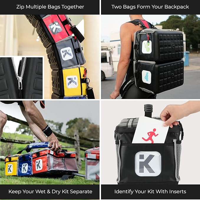 KITBRIX Large Gym Bag - Waterproof Sports, Travel & Outdoor Duffle Bag - Kit & Equipment Bags for Football, Soccer, Swimming, Cycling, Running, Triathlon, Baseball, Hockey - Gray
