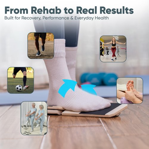 Balance Board – Foot & Ankle Strengthener | Plantar Fasciitis Relief, Achilles Tendonitis & Sprained Ankle Recovery | Single Leg Stability Training & Physical Therapy