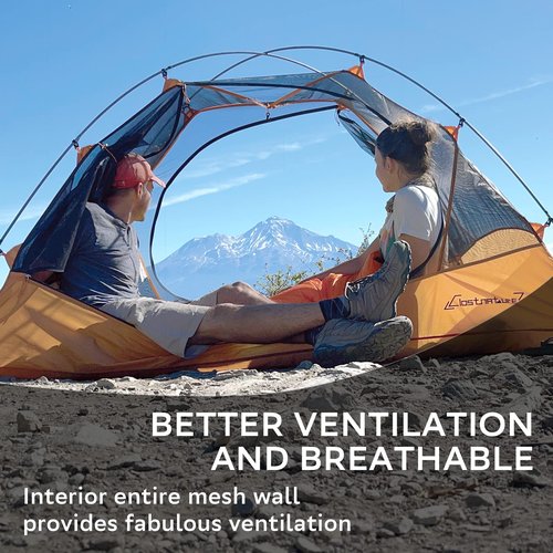 Clostnature Polaris Lightweight Backpacking Tents - 7'3'' x 6'3''x 3'11'' Camping Tent with Matching Waterproof Tent Footprint, 3 Person Waterproof Tent with Camping Tarp for Outdoor, Hiking