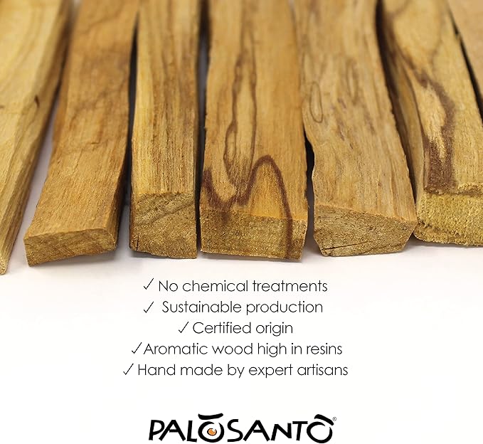 PALOSANTO - Palo Santo Incense Sticks Especial 10cm 3,94in - 3 Pack - Large Organic Palo Santo Sticks Strong Aroma - Wild Harvested Holy Sticks 2cm Thick - Palo Santo Wood Bursera Graveolens