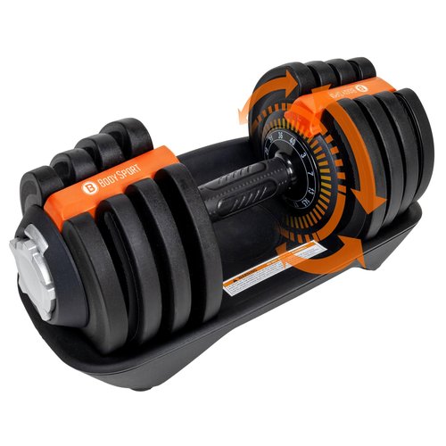 Body Sport 3-40 lb. Single Adjustable Dumbbell with Non-Slip, Comfort Grip & Contoured Full Rotation Handle