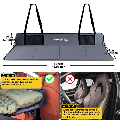 Portable Air Mattresses for Sleeping,Car Rear Seat Mattress Extension Plate,Folding Car Bed Mattress,Increase Travel Trunk Space & Car Bed Camping Space for Car/SUV/Model Y/3-Camping Essential ﻿