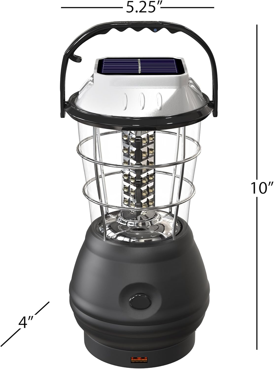 Solar Powered Hand Crank Lantern - Rechargeable LED Light for Camping & Outdoors