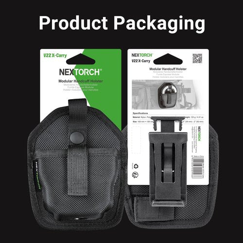 NEXTORCH Tactical Handcuff Pouch Holster Heavy Duty Nylon Case with Belt Clip for Chain Handcuffs and Hinged Handcuffs, Clip on Hand Cuffs Holster Belt Clamp V22 for 1.49-1.96 inch Belt