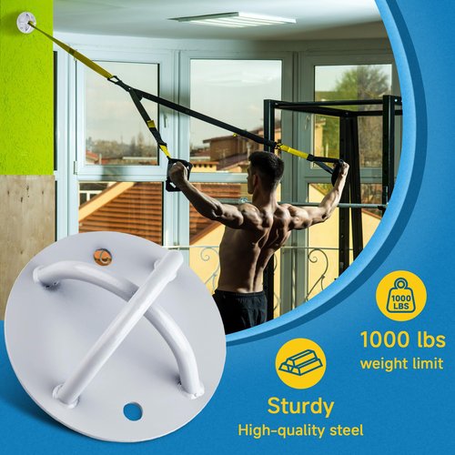 SKYPHAROS Ceiling Anchor X Mount, 1 Pcs Stainless Steel Training X Mount - 1000lb Secure Suspension Trainer Ceiling Anchor Wall Mount Bracket for Gymnastic Rings, Yoga Swings, Boxing Equipment