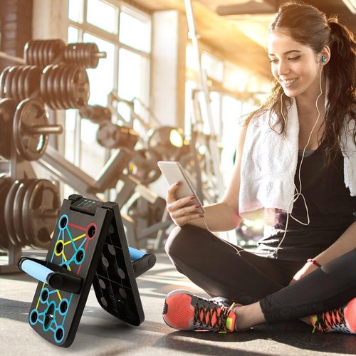Captain Joseph Push Up Board - For Men and Women - 4 in 1 - Premium At Home Workout Equipment, Portable Gym, Calisthenics Equipment for Home - Includes Free Resistance Bands for Enhanced Workouts