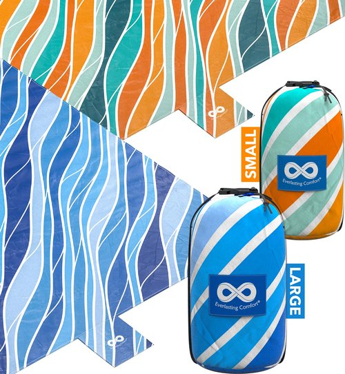 Everlasting Comfort Beach Blanket Bundle - Enjoy Sunny Days with Large, Sandproof Mats for Picnics and Beach Trips - Fits up to 10 Individuals