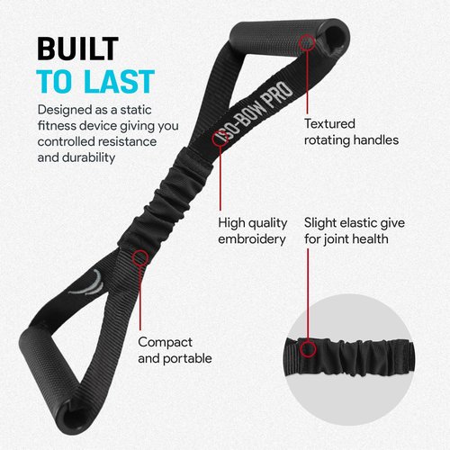 Bullworker ISO-BOW Pro Isometric Exercise Equipment: Self Resistance Stretching Strap & Workout Equipment, Portable Home Gym Exercise Straps with Handles - Yoga, Pilates, Mobility & Strength Training