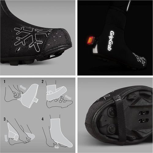 GripGrab Arctic X Waterproof Deep Winter Gravel MTB Cycling Shoe Covers Cold Weather Offroad Fleece Lined Biking Overshoes