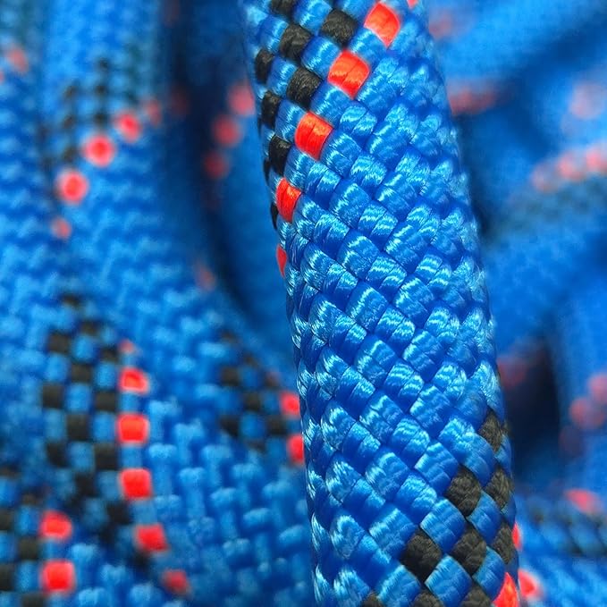 Static Climbing Rope 11mm UIAA Static Line Rappelling Rope 30M (100ft) Nylon Kern Mantle Rope for Escape Rope Rock Climbing, Mountain Tree Climbing, Hauling, Rescue