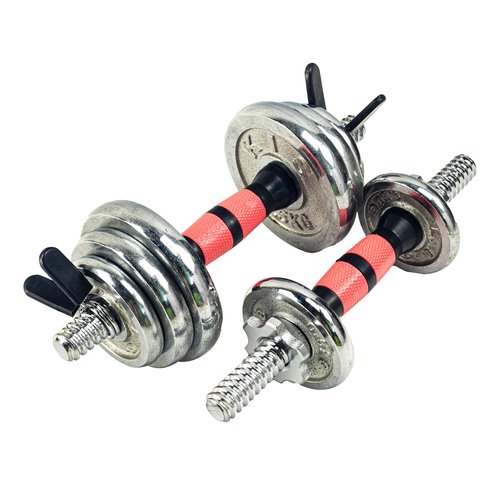 Rowland Harbor 38cm/14.9 Inch Pink&Black Threaded Dumbbell Durable Rubber Handles/Adjustable Dumbbell Bar Handles - Fit 1 inch Standard Weight Plate - Weightlifting Accessories - Sold in Pair